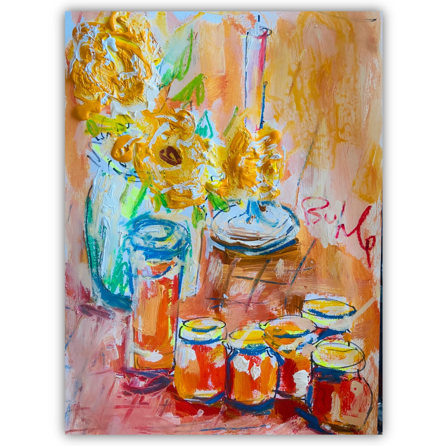 Fresh juice with flowers